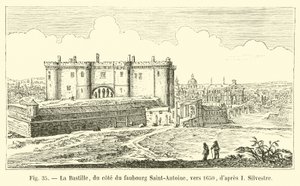 La Bastiglia, dal lato del sobborgo Saint-Antoine, verso il 1650, da I Silvestre da French School