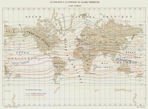 Il calore alla superficie del globo terrestre, linee isoterme
