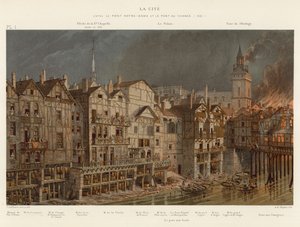 La Cité, tra il Pont Notre-Dame e il Pont au Change, 1621 da French School