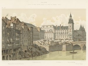 La Cité, tra il Pont Notre-Dame e il Pont au Change, 1800 da French School