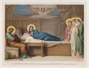 La Natività del Nostro Signore, Pittura murale secondo Hipp Flandrin, St Germain des Pres, a Parigi da French School