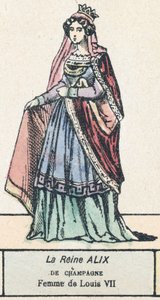 La regina Alix di Champagne, moglie di Luigi VII da French School