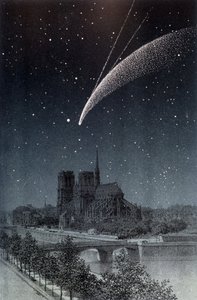 La cometa di Donati, vista a Parigi 04/10/1858 - in "Le Ciel" di Amédée Guillemin, Hachette, Parigi da French School