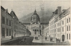 La corte della Sorbona a Parigi nel XIX secolo - Incisione in 