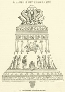 La grande campana di San Pietro a Roma (incisione)