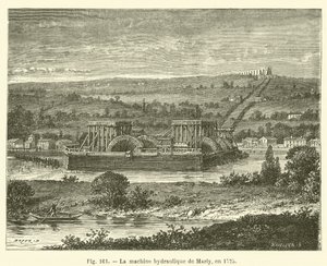La macchina idraulica di Marly, nel 1725 da French School
