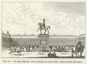 La place Royale, con la statua di Luigi XIII da French School