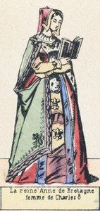 La regina Anna di Bretagna, moglie di Carlo VIII da French School