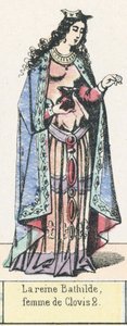 La regina Batilde, moglie di Clodoveo II da French School