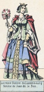 La regina Bona di Lussemburgo, moglie di Giovanni detto il Buono da French School