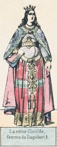 La regina Clotilde, moglie di Dagoberto II da French School