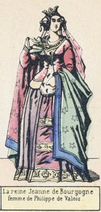La regina Jeanne di Borgogna, moglie di Filippo di Valois da French School