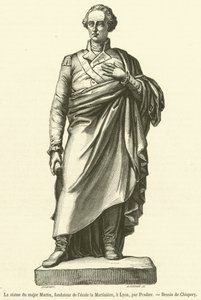 La statua del maggiore Martin, fondatore della scuola la Martiniere, a Lione da French School