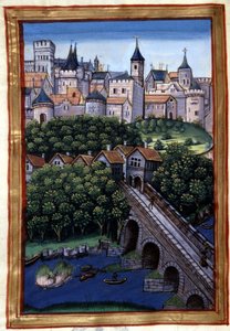 La città di Lione - in "Roman de Palamus, racconto del Leone" di Simphorian-Champier da French School