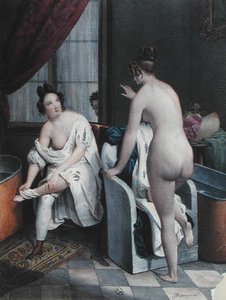 Signore che fanno il bagno, c.1840 da French School