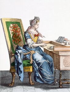 Signora alla scrivania da French School