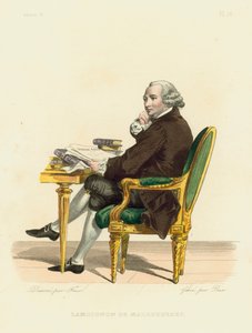 Lamoignon de Malesherbes (incisione colorata) da French School