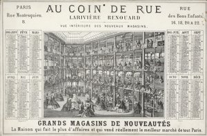 Grande magazzino Lariviere Renouard, Parigi (litografia) da French School