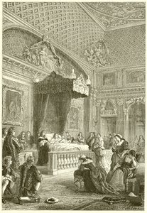 Ultimi momenti del re Luigi XIV da French School