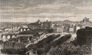 Laval - Mayenne - Paesi della Loira - incisione in 