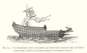 Il Bucintoro, nave di rappresentanza, che serviva per le nozze del doge di Venezia con il mare; secondo il modello conservato all