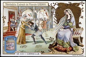 Le Cid di Pierre Corneille (1606 - 1684), cromolitografia Liebig, sd. XIX secolo da French School