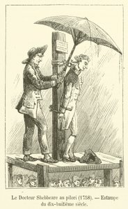 Il dottor Shebbeare al piloro, 1758, stampa del diciottesimo secolo da French School
