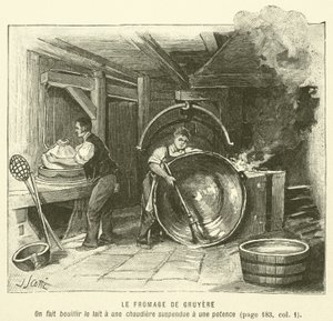 Il Formaggio di Gruyere (incisione) da French School
