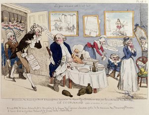 Le Gourmand, caricatura di Luigi XVI (1754-93) e della famiglia reale francese al momento del loro arresto a Varennes il 21 giugno 1791