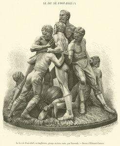 Il Gioco del Calcio, in Inghilterra, gruppo in terracotta da French School