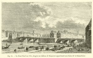 Le Pont-Neuf nel 1760, da un dipinto di Raguenet appartenente ai bagni della Samaritaine da French School