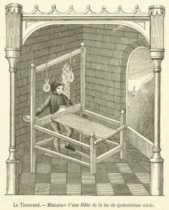 Il Tessitore, Miniatura di una Bibbia della fine del quattordicesimo secolo