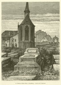 La Tomba di Albrecht Dürer, a Norimberga (incisione) da French School