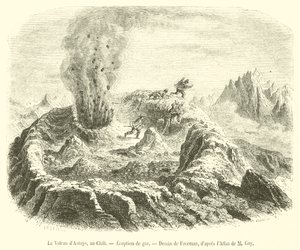 Il Vulcano di Antujo, in Cile, Eruzione di gas da French School