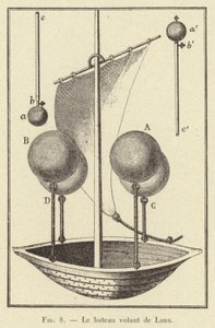 Il battello volante di Lana (incisione) da French School