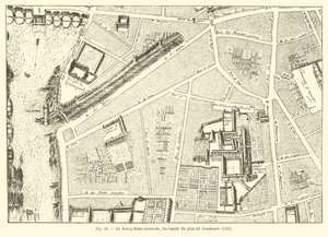 Il borgo Saint-Germain, fac-simile del piano di Gomboust, 1652 da French School