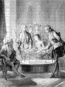 Il secchio di Mesmer (Frederic Antoine Mesmer - Franz Anton Mesmer) - in "Meraviglie della Scienza" di Figuier da French School