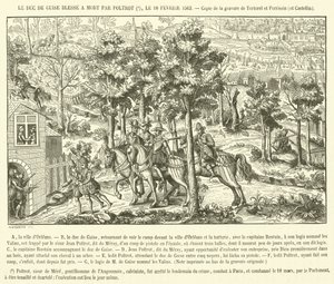 Il duca di Guisa ferito a morte da French School
