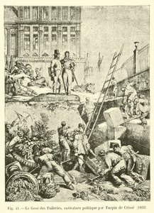 Il fossato delle Tuileries, caricatura politica di Turpin de Crisse, 1833 da French School