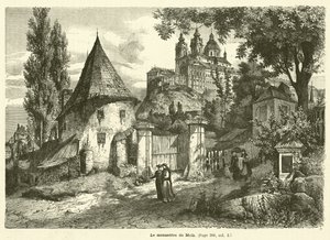 Il monastero di Melk (incisione) da French School