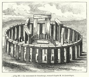 Il monumento di Stonehenge, restaurato secondo M de Quatrefages da French School