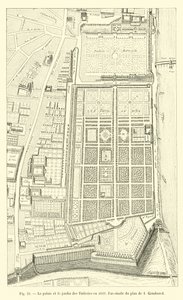 Il palazzo e il giardino delle Tuileries nel 1632, fac-simile del piano di I. Gomboust da French School