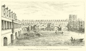 Il ponte Notre-Dame e il quai de Gevres nel 1660, secondo un