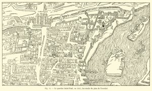 Il quartiere Saint-Paul, nel 1552, fac-simile del piano di Truschet da French School