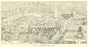 Il quartiere delle Halles nel 1849 da French School