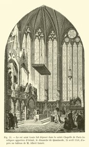 Il re san Luigi fa deporre nella Sainte-Chapelle di Parigi le reliquie portate dall