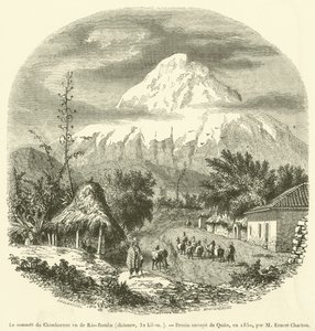 La vetta del Chimborazo vista da Rio-Bamba, distanza, 32 km da French School