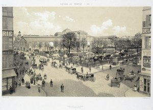 Le square du temple nel 1881 - in "Paris attraverso i secoli: il tempio e la rue Royale", fine XIX secolo da French School