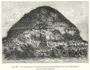 La tomba della Cristiana, monumento funerario dei re di Mauritania, vicino a Kolea, Algeria da French School
