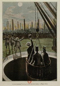 Partenza per la luna, da Dalla Terra alla Luna di Jules Verne (1828-1905) pubblicato nel 1865 da French School